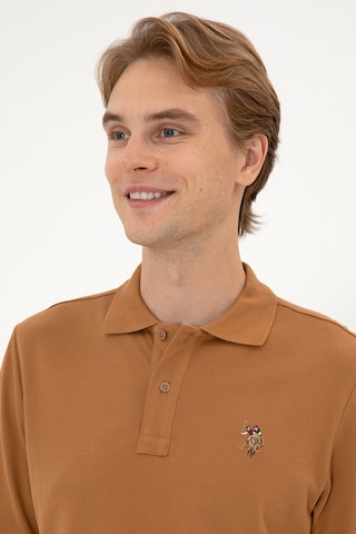 U.S. Polo Assn. Erkek Regular Fit Polo Yaka Camel Basic Sweatshirt 50313772-VR233
