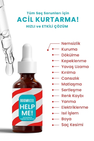 Boom Butter Help Me Acil Kurtarma Yağ Bazlı Saç Serumu 50 ML