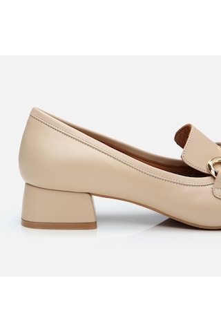 Hotiç Kadın Deri Bej Tokalı Kalın Topuklu Loafer 01ayh303990a310 Bej-beıge Bej