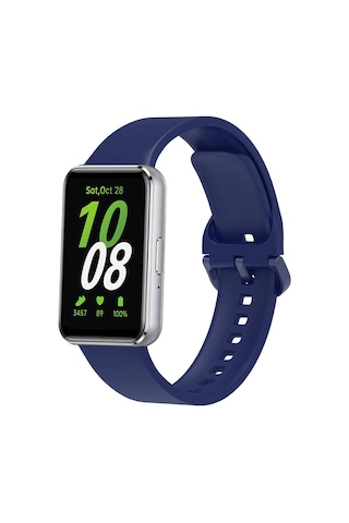 Samsung Galaxy Uyumlu Fit 3 Silikon Kordon Omsy Krd-110 Strap Kayış-lacivert