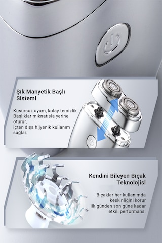 Veryfit Şarj Edilebilir Tam Vücut Yıkanabilir Çift Kafalı Mini Ta