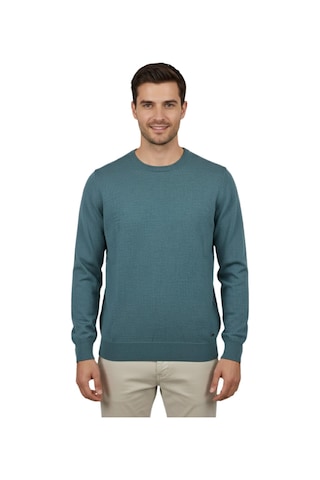 Erkek Spor Sıfır Yaka Regular Fit Kazak Bgl-st04953 Yeşil