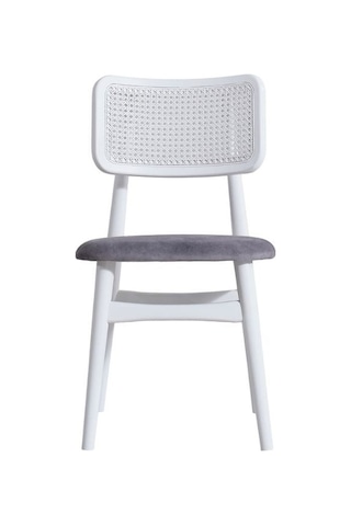 Helios Hazeranlı Ahşap Bohem Sandalye Beyaz - Gri