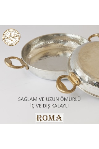 Moda Bakır 20 Cm El Yapımı Içi Dışı Kalaylı 1. Sınıf Düz Bakır Tava Sahan Kuymak Mıhlama Yumurta Omlet Menemen Kalay