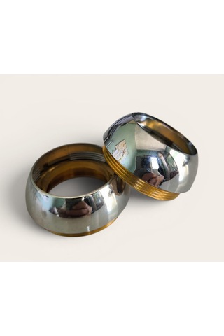 Batarya Musluk Çeşme 40mm Somun + Rozet Huni İkili Set Sarı