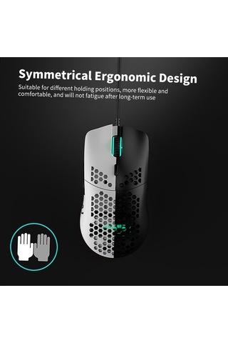 Didadodo Ajazz Aj390 Oyuncu Fare - 7 Tuşlu, Ayarlanabilir Dpı, Havalandırmalı Petek Tasarım, Ergonomik Lazer Güçlü Aydınlatma, Mükemmel Kontrol Lazer