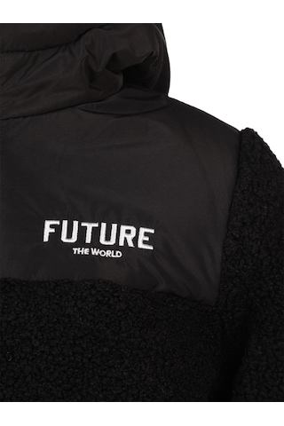 Civil Boys Future Baskılı Kapşonlu 6-9 Yaş Mont - Siyah