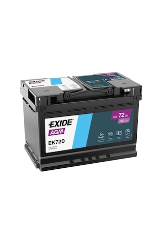 Exide Ek720 12v 72ah 760a Start Stop Agm Akü Üretim Tarihi:2025