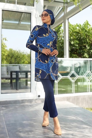 Likralı Tam Kapalı Tesettür Mayo 268-514 Lacivert Lacivert