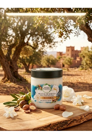Hissiyat & Doku: "saçlarında İpeksi Yumuşaklık Ve Parlak Parlaklık"herbal Essences Argan Yağı Onarıcı Saç Maskesi 250 Ml