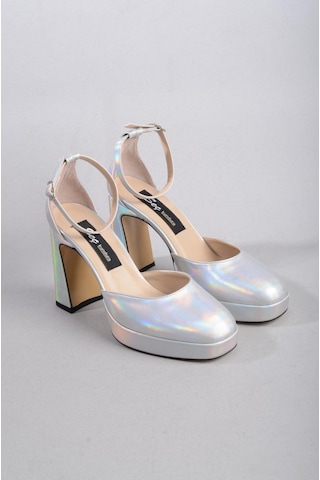 Seç Kundura Seç 8249 Platformlu Topuklu Kadın Ayakkabı Topuk: 9,5 Cm Platform: 2 Cm Gümüş - 40 Gümüş