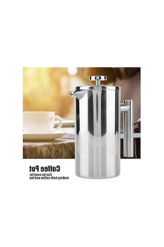 Besthome1 Çift Duvarlı Filtreli French Press Kahve Makinesi Çaydanlık Paslanmaz Çelik