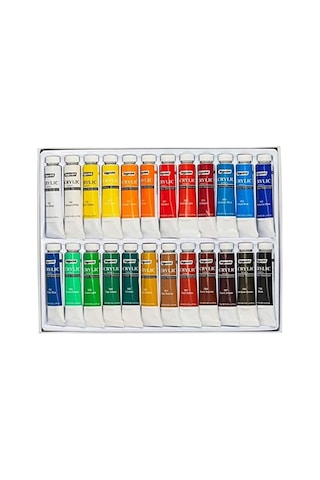 Akrilik Boya Seti 12ml Tüp X 24 Renk Renkli