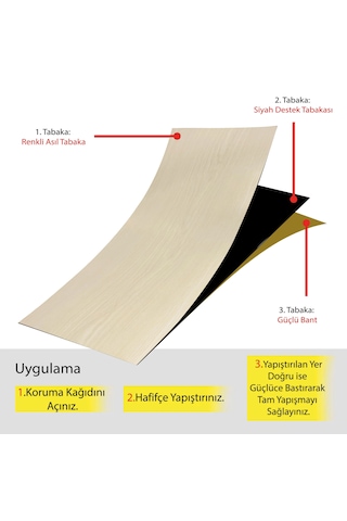 Tink Kendinden Yapışkanlı Beyaz Huş Desenli Pvc Parke 25x80 Cm/5 Adet