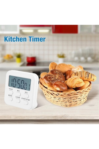 Dijital Zamanlayıcı Kronometre Saat Multifonksiyonel Zamanlayıcı