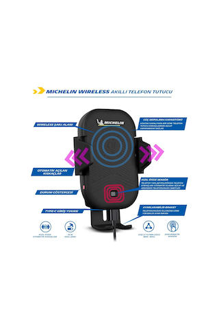 Michelin MC33368 Wireless Telefon Şarj Cihazı ve Dokunmatik Akıll