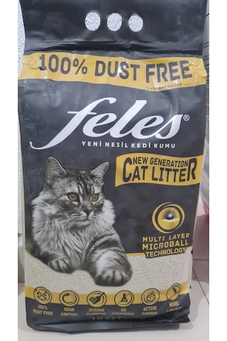 Feles Aktif Karbon Tozsuz Topaklaşan Kedi Kumu 10 L