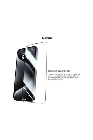 Phixi Premium Guard Parlak Cam Ekran Koruyucu Samsung S24 Uyumlu Antistatik, Su Tutmaz, Tam Kaplama