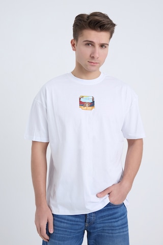 Velvoria Unisex Oversize Beyaz Dude T-shirt