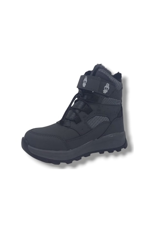 Zerhan 054 Çocuk Füme Cırt Cırtlı Treking Bot Gri