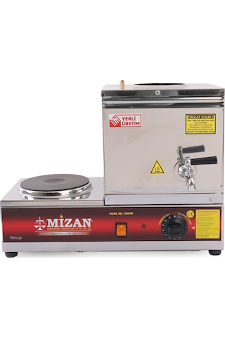 Mizan Elektrikli Demlikli 10 L Kahveci Çay Kazanı Pleytli