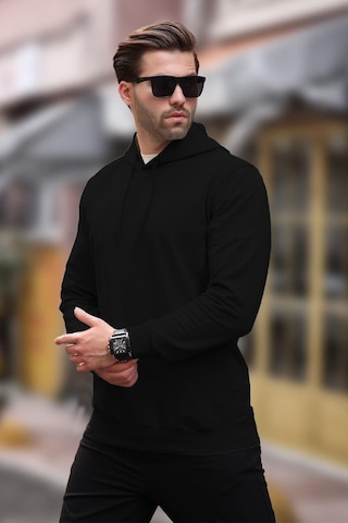 Madmext Siyah Kapüşonlu Erkek Sweatshirt 7069 Siyah