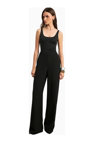 Because Of Alice Effortless Wide Leg Trousers Geniş Paça Dökümlü Kadın Pantolon Siyah