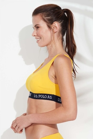 U.S. Polo Assn. Kadın Sarı U Yaka Bralet Bikini Üst 21503