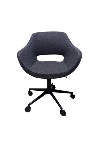 Ofis Koltuğu Çalışma Sandalyesi Kahverengi Renk Keten Kumaş Döküm