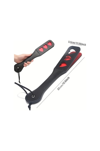 Elmpaly Siyah At Kamçısı - Kalp Desenli Yumuşak Saplı Biniş Ve Yarış Eğitimi İçin Siyah