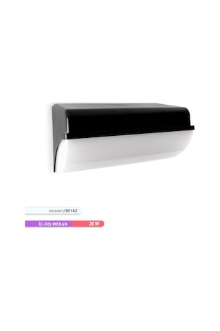 ACK 30W LED Duvar Armatürü 6500K Beyaz Işık Dekoratif Dış Mekan B Beyaz