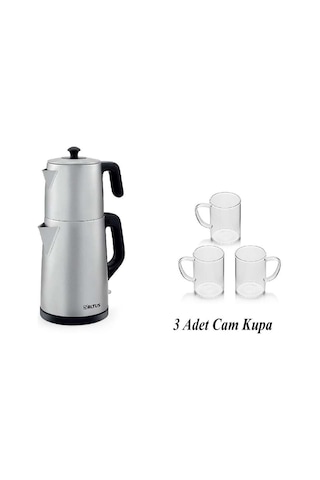 Altus Al 795 I Çay Makinesi Inox 3 Adet İnce Cam Kupa