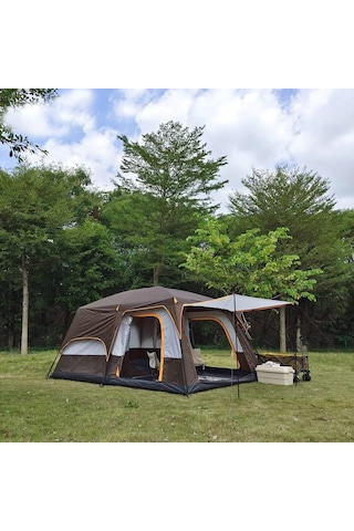 Efsane Kamp-aile Boyu Büyük Kamp Çadırı 2 Oda 1 Salon Kahverengi