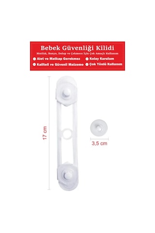 Can Yıldız Plastik Bebek - Çocuk Klozet ve Güvenlik Dolap Çekmece Kilidi 8 Adet Siyah