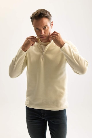 DeFacto Ekru Tüylenme Yapmayan Soğuk Geçirmez Regular Fit Dik Yaka Fermuarlı Polar Sweatshirt Y3996AZNSER117