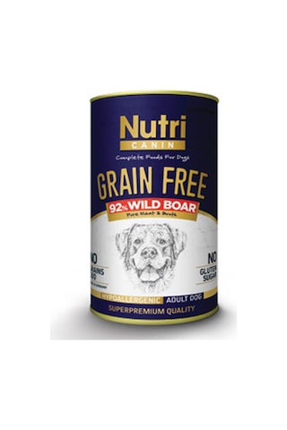Nutri Canin %92 Domuz Etli Tahılsız Konserve Yetişkin Köpek Maması 12 x 400 G