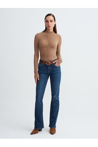 Dilvin 72277 Düşük Bel Likralı Jean-mavi Mavi