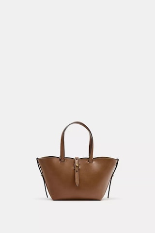 Zara Mini Hasır Tote Çanta Kahverengi
