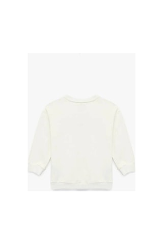 Koton Bebek Uzun Kollu Bisiklet Yaka Şardonlu Pamuklu Sweatshirt Ekru