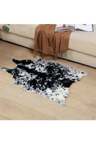 Yingfu Oturma Odası İçin Büyük Boy İnek Baskılı Dana Derisi Suni Deri Kaymaz Antiskid Halı
