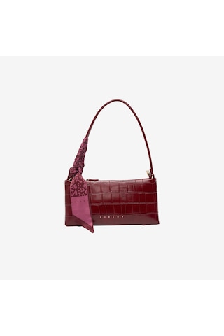 Kroko Bordo Omuz Çantası Kadın Sısley Sly 482 Sisley