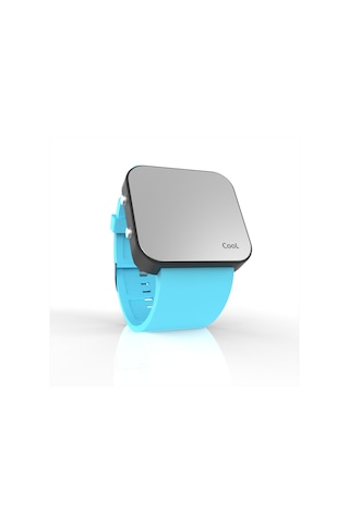 Cool Watch Saat - Siyah Led Kasa - Turkuaz Kayış Unisex Pembe