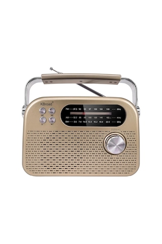 Kbroad Ktf-2026 Sarı Full Band Radyo - Nostaljik Görünümlü, Dc Şarjlı, Güçlü Ses Çıkışlı