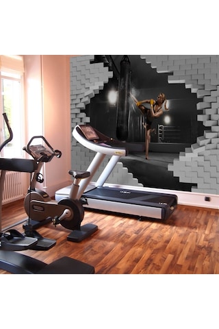 Spor Salonu Boks 3D Duvar Kağıdı