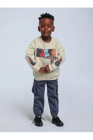 Jack Lions Erkek Bebek Fresh Dokulu İnce Şardonlu 3 İplik Sweatshirt-14748 Bej
