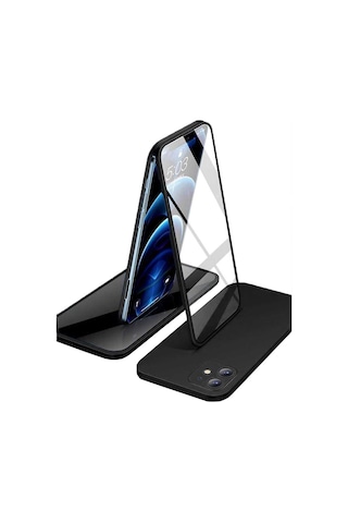 Apple iPhone Uyumlu 11 360 Derece Tam Kaplayan Cam Kapak Kılıf