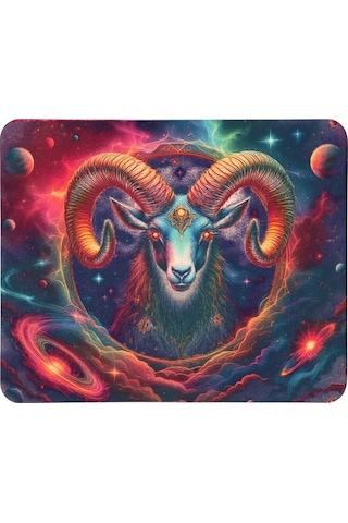 Koç Burcu Desenli Tip Kaymaz Taban Optik Bilgisayar Notebook Burçlar Mouse Pad Mauspad 17x 21 Cm