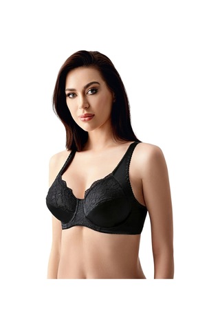New Bra Newbra Lingerie 342305 Kadın Dantel Detaylı Balenli Toparlayacı Minimizer Sutyen Siyah