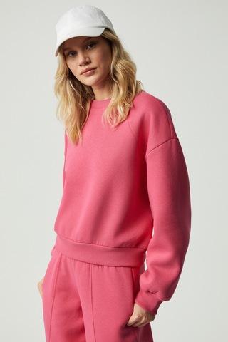 Grımelange MORGANA Kadın Bisiklet Yaka Uzun Kollu Pembe Sweatshirt