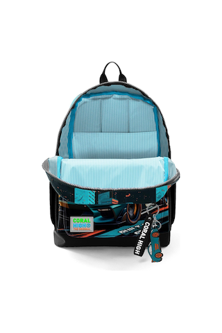 Coral High Kids Siyah Nefti Yarış Arabası Desenli Okul Sırt Çantası 23765